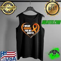 Top Kidney Cancer Awareness Shirt I Wear Orange For My Auntie T- Tank Top