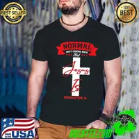 Top Normal Isn't Coming Back But Jesus Is Revelation 14 Premium T-Shirt Guys V Neck