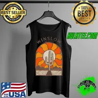 Top Vintage Retro Style Sunset Desert Landscape Winslow Arizona T- Tank Top