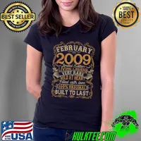 Vintage February 2009 13 Years Born In 2009 13th Bday Gift T-Shirt Ladies Tee
