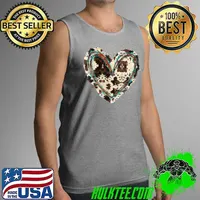 Awesome Western Southern Cowhide Leopard Heart Cowgirl Country Girl T-Shirt Tank Top
