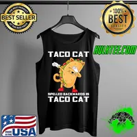 Best Dabbing Taco Cat Spelled Backwards Is Taco Cat Cinco de Mayo T-Shirt Tank Top