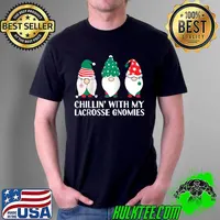 Chilling With My Lacrosse Gnomies Funny Gnome Pun Xmas PJs T- Unisex
