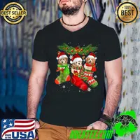 Cute Shih Tzu In Sock Christmas Santa Shih Tzu X-mas Lover T-Shirt Guys V Neck