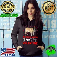 English Mastiff Dog Lover My English Mastiff Is My Valentine Premium T-Shirt Hoodie