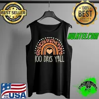 Funny Rainbow 100 Days Yall 100th Day Of School Teacher Women T-Shirt Tank Top