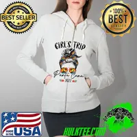Girl's Trip Punta Cana 2022 Bun Hair Vacation Friend Girls T-Shirt Full Zip Hooded