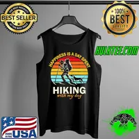 Happiness is a day spent hiking with my dog hiking lovers vintage Tank Top
