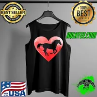 Horse Valentines Day Heart Women Horse Lover Equestrian Ride T-Shirt Tank Top