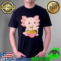 Kawaii Anime Axolotl Ramen Noodle Women Men Boys Girls Kids T-Shirt Unisex