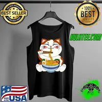 Kawaii Anime Cat Ramen Noodle Women Men Teen Boys Girls Kids T-Shirt Tank Top