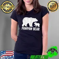 Mens Pawpaw Bear Fathers Day Grandad Shirt, Funny Cub Kid Grandpa T-Shirt Ladies Tee