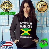 My Wife Is Jamaican Nothing Scares Me Proud Jamaica Vintage Premium T-Shirt