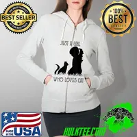 Original Just A Girls Who Loves Cat Funny Cat Lover Girls Mothers Day T- Full Zip Hooded
