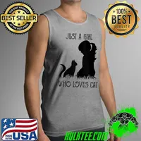 Original Just A Girls Who Loves Cat Funny Cat Lover Girls Mothers Day T- Tank Top