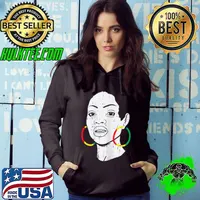 Original Womens Afro Woman Africa Color Earring Black History Month Women T-Shirt