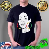 Original Womens Afro Woman Africa Color Earring Black History Month Women T-Shirt Unisex
