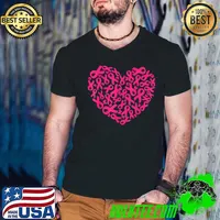 Pink Ribbon Heart Love Breast Cancer Awareness T-Shirt