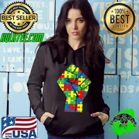 Power Fist Puzzle Piece Autism Awareness Boys Girls Kids Premium T-Shirt