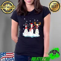 Premium Bowling Christmas Lights Reindeer Santa T- Ladies Tee