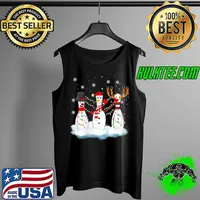 Premium Bowling Christmas Lights Reindeer Santa T- Tank Top