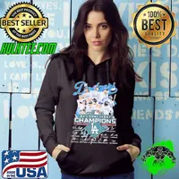 Pretty Los Angeles Dodgers Baseball 2020 National League Champions Signatures Shirt Hoodie