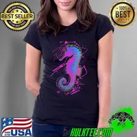 Seahorse Aquarium Sea Creature T-Shirt Ladies Tee