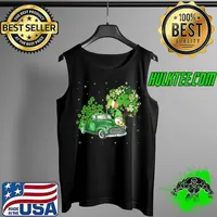 St Patricks Day Truck Gnome Heart Shamrock Clover Boys Girls T-Shirt Tank Top