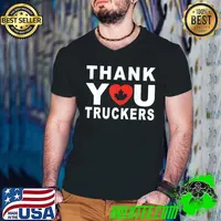 Thank you truckers Canada flag freedom convoy 2022 Guys V Neck