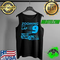 9th Birthday Shirt Gift for 9 Year Old, Race Car Zooming T-Shirt Tank Top