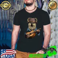 Acoustic Guitar Rhinoceros Guitar Player Safari Animal Premium T-Shirt