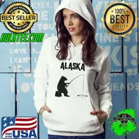 Alaska bear ak bear fishing for fisherman Hoodie