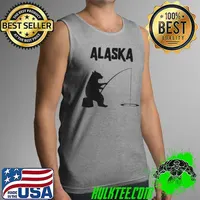 Alaska bear ak bear fishing for fisherman Tank Top