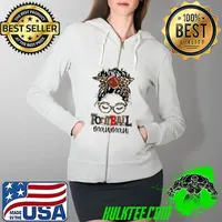 American Football Mawmaw Life Messy Bun Game Day Mothers Day T-Shirt Full Zip Hooded