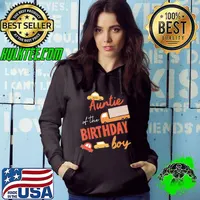 Auntie Of The Birthday Boy Car Theme Matching Family Tee Shirt Hoodie