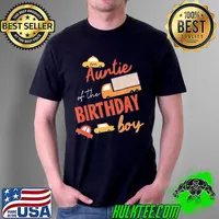 Auntie Of The Birthday Boy Car Theme Matching Family Tee Shirt