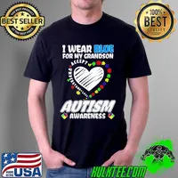 Autism Awareness I Wear Blue for My Grandson T-Shirt