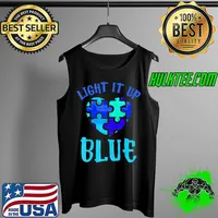 Autism Awareness Shirt Light it up Blue Autism Awareness T-Shirt Tank Top