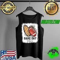 Bleached Football Game Day Vibes Football Mom Game Day T-Shirt Tank Top