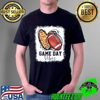Bleached Football Game Day Vibes Football Mom Game Day T-Shirt Unisex