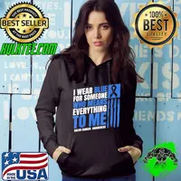 Colon Cancer Awareness Month I Wear Red Blue Ribbon T-Shirt Hoodie