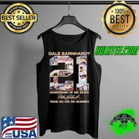Dale earnhardt anniversary of his death thank you for the memories signature Tank Top