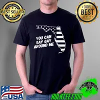 Florida Gay Say Gay LGBTQ Pride Equal Rights American Flag T- Unisex