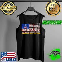 I am veteran DD 214 seved my country proud vietnam veteran america flag Tank Top