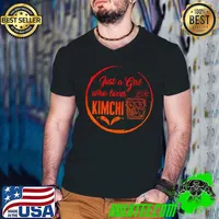 Just A Girl Who Loves Kimchi Korean Food Kdrama Heart Finger T-Shirt