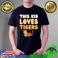 Kids This Kid Loves Tigers Fun Novelty Kids Funny Zoo Animals Premium T-Shirt