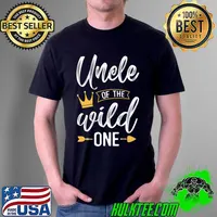 Mens Uncle of the Wild One Toddler 1st Birthday Family Matching Premium T-Shirt Unisex