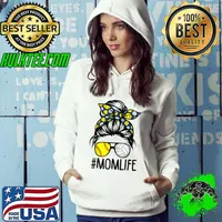 Mom Life Softball Volleyball Mothers Day Messy Bun T-Shirt Hoodie