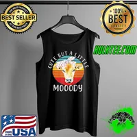 Moody Cow Lovers Shirts Farm Clothes Cowgirl For Women Girls Vintage Shirt Tank Top