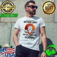 Never Underestimate An Old Lady Who Loves Weightlifting And Was Born In October Blood Moon Shirt